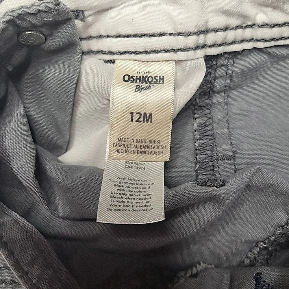 OSHKOSH BGosh Vestbak‎ Gray Overalls Corduroy Detail Size 12M
